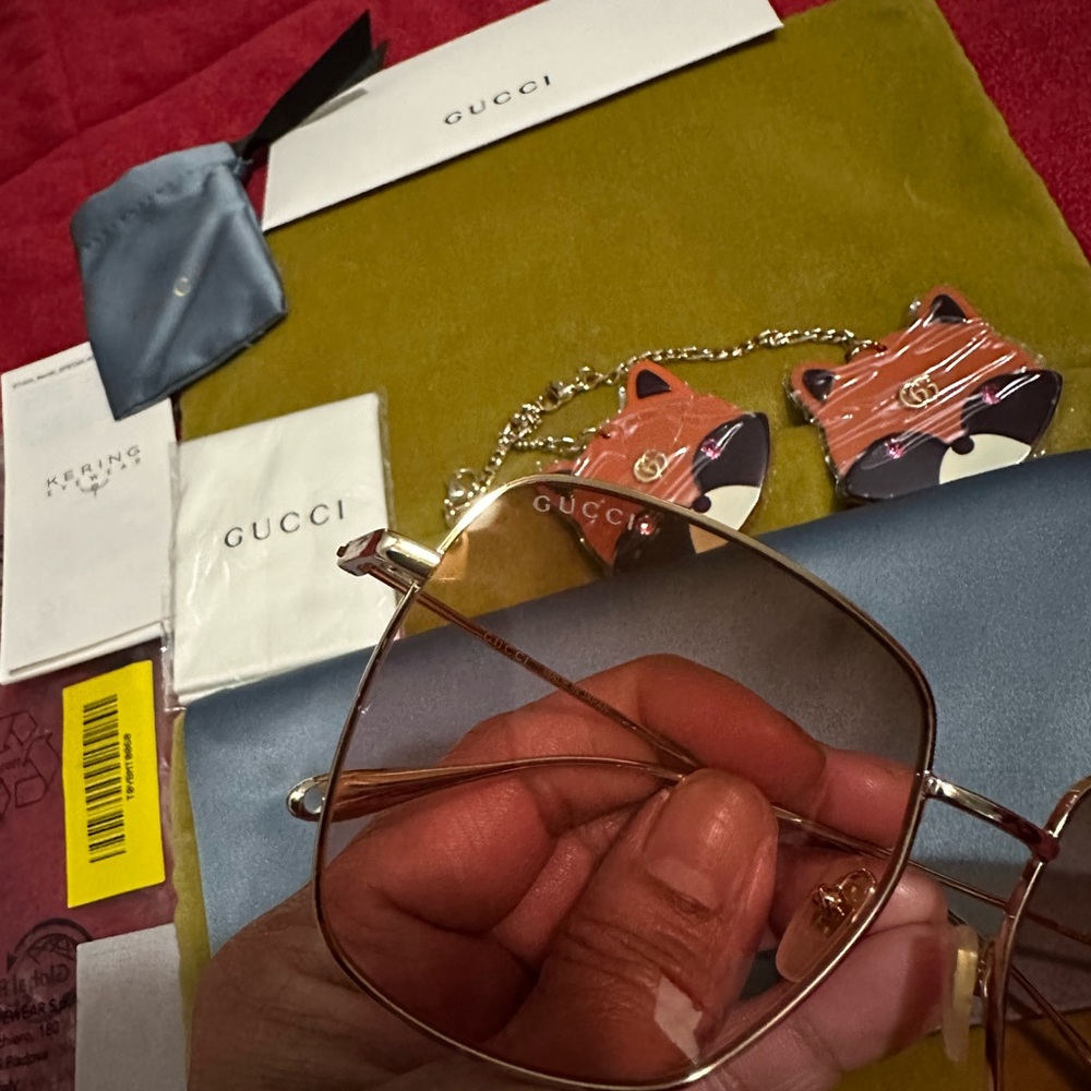 {NEW} $699 GUCCI pink gold metal glasses - 100% Authentic - Picture 11 of 16